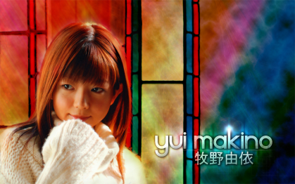 A colorful Yui Makino wallpaper